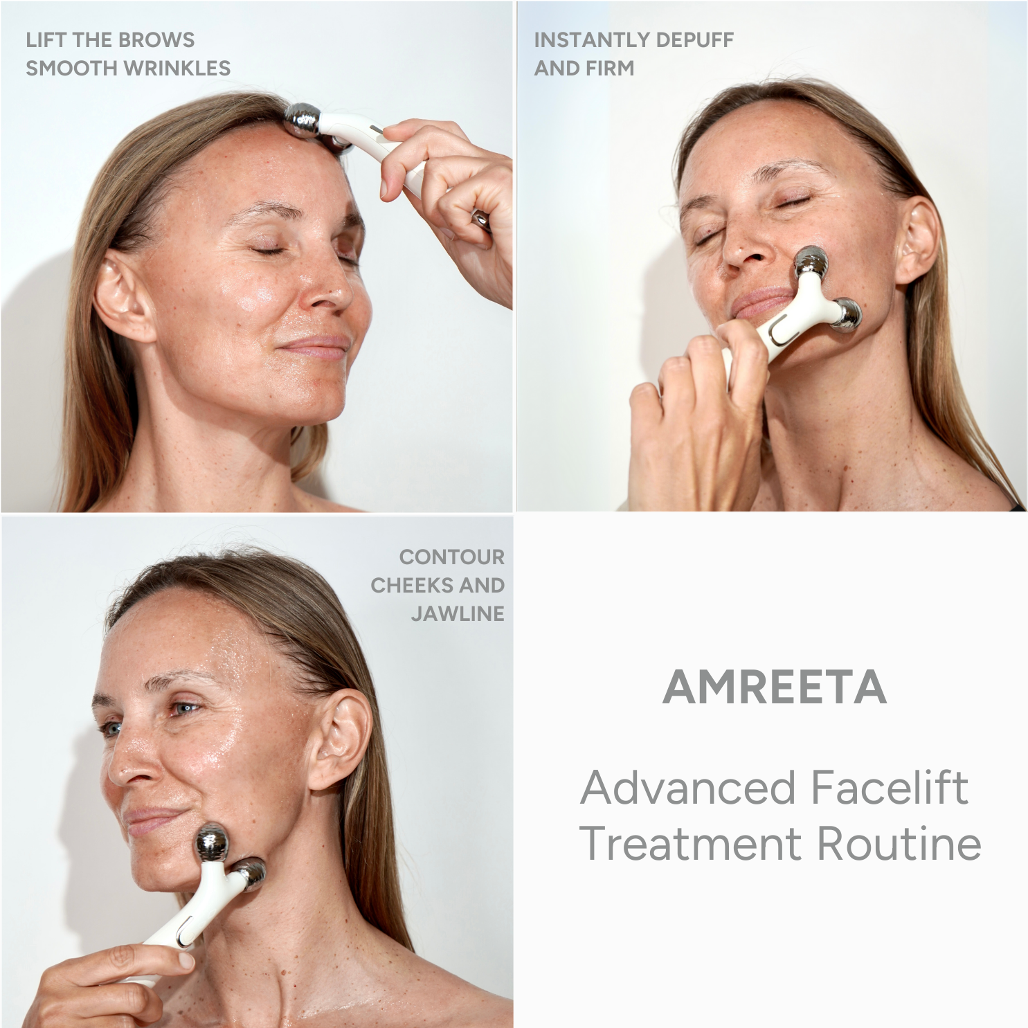 Instant depuffing with AMREETA microcurrent facial device